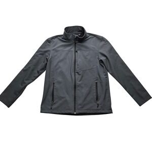 Swiss Tech Softshell Jacket Gray Full Zip Outdoor Stretch Coat M